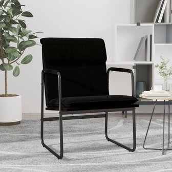 Loungestoel 55x64x80 cm stof zwart 1