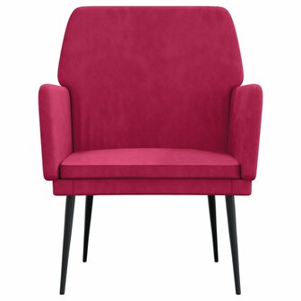 Fauteuil 62x79x79 cm fluweel wijnrood 3