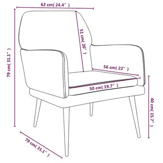 Fauteuil 62x79x79 cm fluweel wijnrood 8