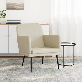 Fauteuil 61x78x80 cm kunstleer cr&amp;egrave;mekleurig 1