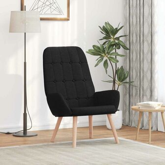 Relaxstoel stof zwart 1