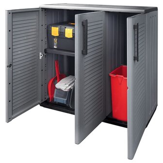 Tuinkast 102x37x84 cm polypropeen grijs en zwart 3