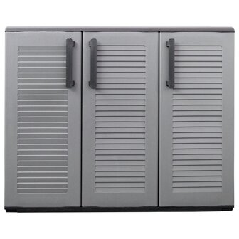 Tuinkast 102x37x84 cm polypropeen grijs en zwart 4