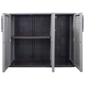 Tuinkast 102x37x84 cm polypropeen grijs en zwart 8