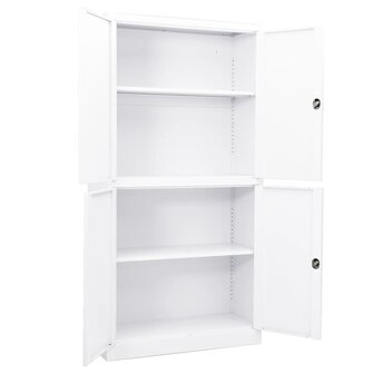 Kantoorkast 90x40x180 cm staal wit 5