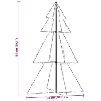 Kegelkerstboom 200 LED&amp;apos;s binnen en buiten 98x150 cm 8