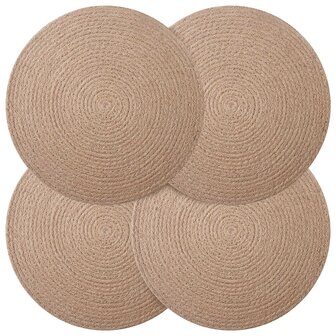 Jute placematten 4 pcs Naturel &amp;Oslash; 30 cm 100% Tossa Jute 2