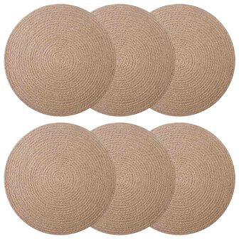 Jute placematten 6 pcs Naturel &amp;Oslash; 30 cm 100% Tossa Jute 2