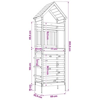 Buiten Speeltoren Naturel 53 x 85 x 264 cm Massief Douglas hout 7