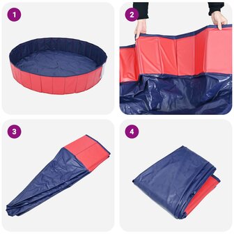 Kinderen Zwembad Rood &amp;Oslash;200 x 30 cm Dik PVC en Gelaagd Hout 5