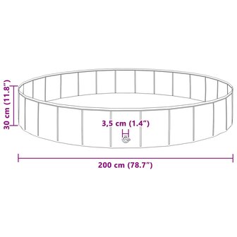 Kinderen Zwembad Rood &amp;Oslash;200 x 30 cm Dik PVC en Gelaagd Hout 7