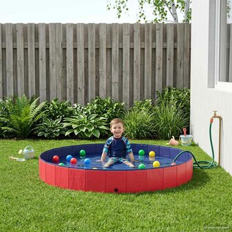 Kinderen Zwembad Rood &amp;Oslash;300 x 38 cm Dik PVC en Gelaagd Hout 1