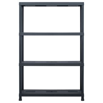 Opbergrekken 2 st 220 kg 90x40x138 cm kunststof zwart 3