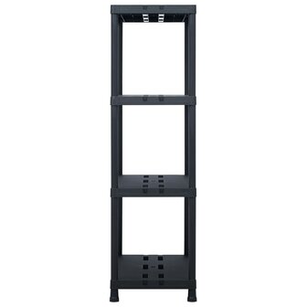 Opbergrekken 2 st 220 kg 90x40x138 cm kunststof zwart 4