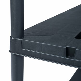 Opbergrekken 2 st 220 kg 90x40x138 cm kunststof zwart 5