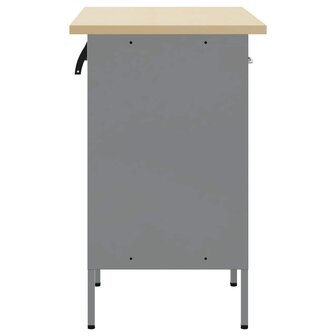 Werkkast met lade 2 pcs Zwart en Grijs 100 x 55 x 85 cm 7