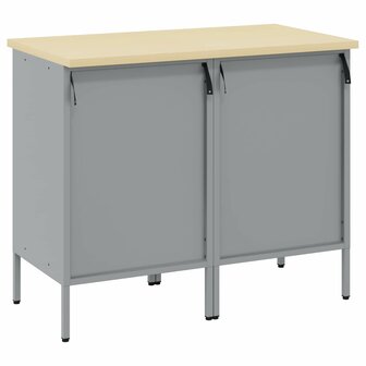 Werkkast met lade 2 pcs Zwart en Grijs 100 x 55 x 85 cm 8