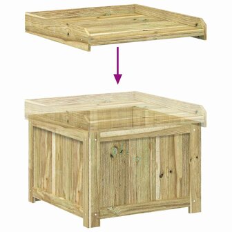 Kussenbox voor buiten Ge&amp;iuml;mpregneerd grenenhout 58,5 x 60 x 47 cm 7