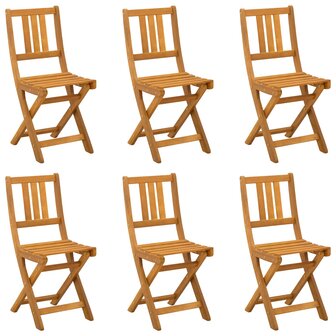 Bistrostoelen voor buiten 6 pcs Naturel Massief Acaciahout 2
