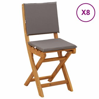 Bistrostoelen voor buiten 8 pcs Donkergrijs 38 x 46 x 85 cm 2
