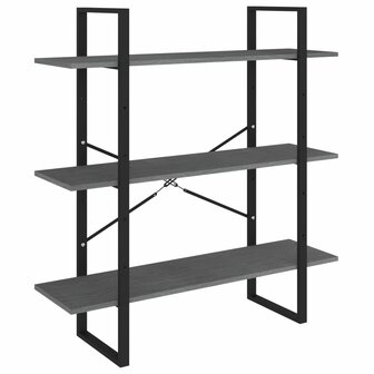 Boekenkast met 3 schappen 100x30x105 cm grenenhout grijs 2