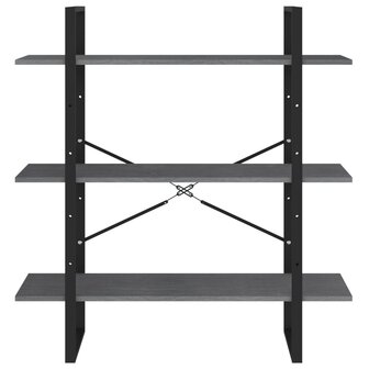 Boekenkast met 3 schappen 100x30x105 cm grenenhout grijs 5