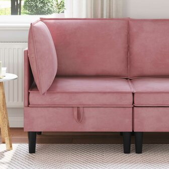 Bank met opslag Roze Fluweel 1