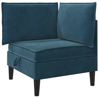 Bank met opslag Blauw Fluweel 2