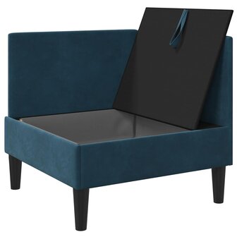 Bank met opslag Blauw Fluweel 4