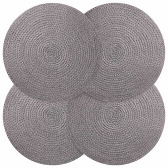 Jute placematten 4 st Grijs 100% Tossa Jute 1