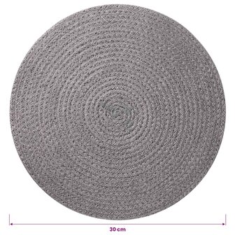 Jute placematten 12 st Grijs 100% Tossa Jute 5
