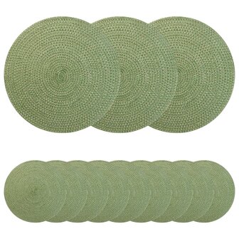 Jute placematten 12 st Olijfgroen 100% Tossa Jute 1