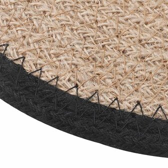 Jute placematten 12 st Naturel en Zwart 100% Tossa Jute 3
