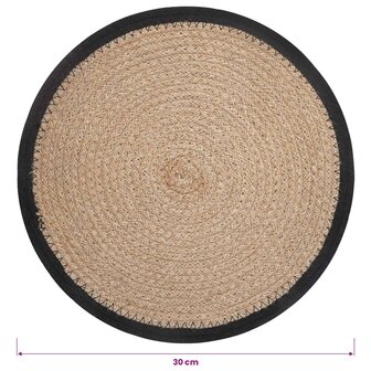 Jute placematten 12 st Naturel en Zwart 100% Tossa Jute 5