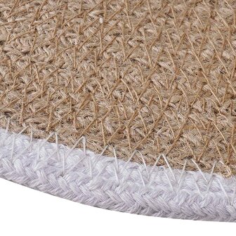 Jute placematten 4 st Natuurlijk en Wit 100% Tossa Jute 3
