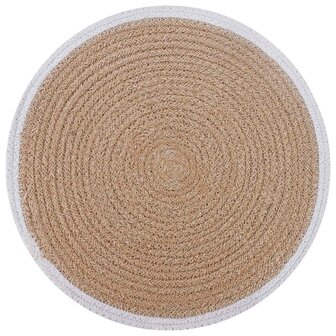 Jute placematten 12 st Natuurlijk en Wit 100% Tossa Jute 2