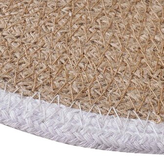 Jute placematten 12 st Natuurlijk en Wit 100% Tossa Jute 3