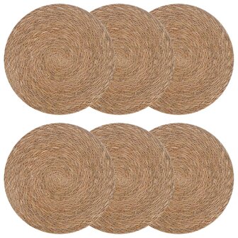 Zeegroene placemats 6 st Naturel 100% Zeegras 1