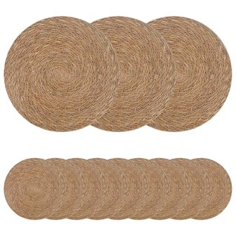 Zeegroene placemats 12 st Naturel 100% Zeegras 1