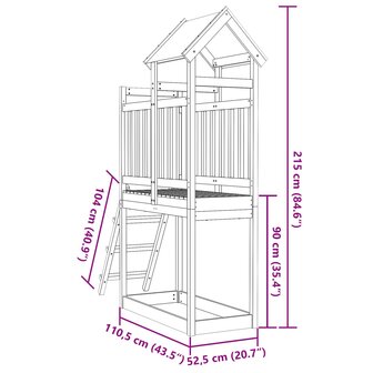 Speeltoren Bruin 52,5 x 110,5 x 215 cm Massief grenenhout 7