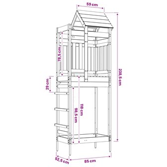 Speeltoren Bruin 52,5 x 85 x 238 cm Massief grenenhout 7
