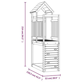 Speeltoren Bruin 53 x 110,5 x 214 cm Massief grenenhout 8