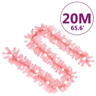 Kerstslinger met LED-lampjes 20 m roze 8