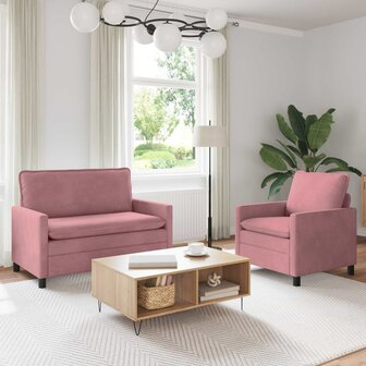 Bankstel 2 st Roze Fluweel 1