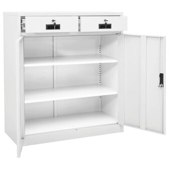 Kantoorkast 90x40x102 cm staal wit 6