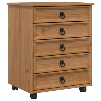 Rolkast met lades CORONA Massief grenenhout en engineered wood 2