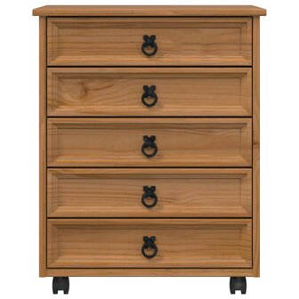 Rolkast met lades CORONA Massief grenenhout en engineered wood 4