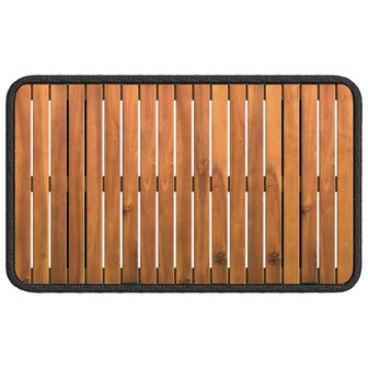 Tuin eettafelset 3 st Zwart en Grijs Poly Riet en Acaciahout 7