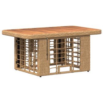Tuin eettafelset 3 st Natuur en Wit Poly Riet en Acaciahout 5