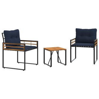 Buitenmeubelset 3 st Marineblauw 2